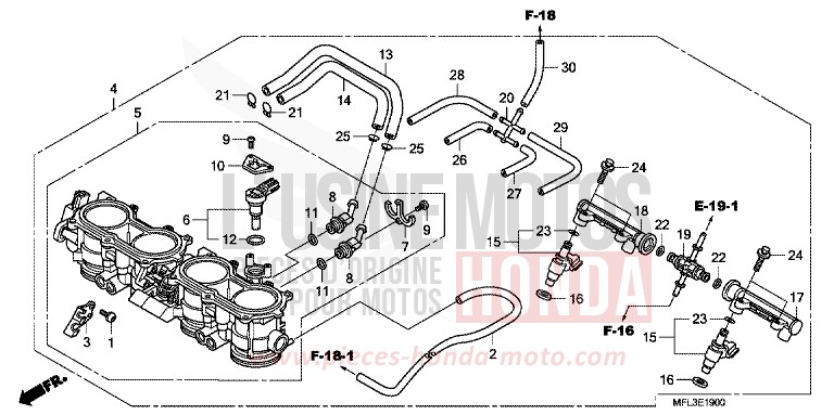 THROTTLE BODY for CBR1000RR Fireblade GRAPHITE BLACK (NHB01) from 2008